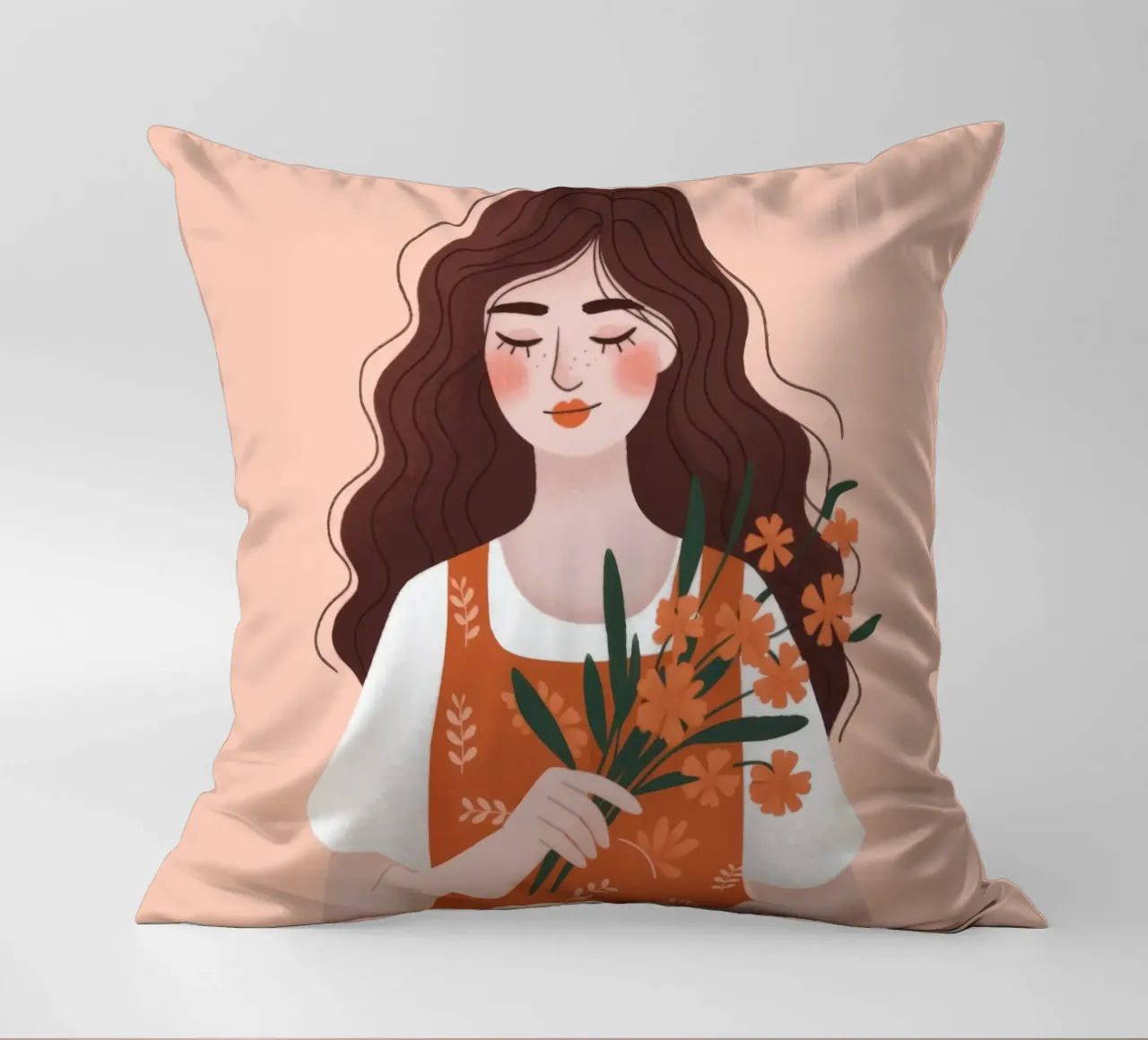 Rustic Floral Grace decorative cushion by Nebula Verse