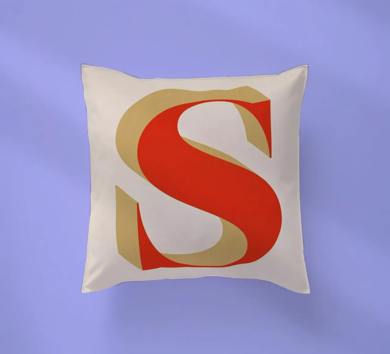 Red S decorative cushion by daylight design studio