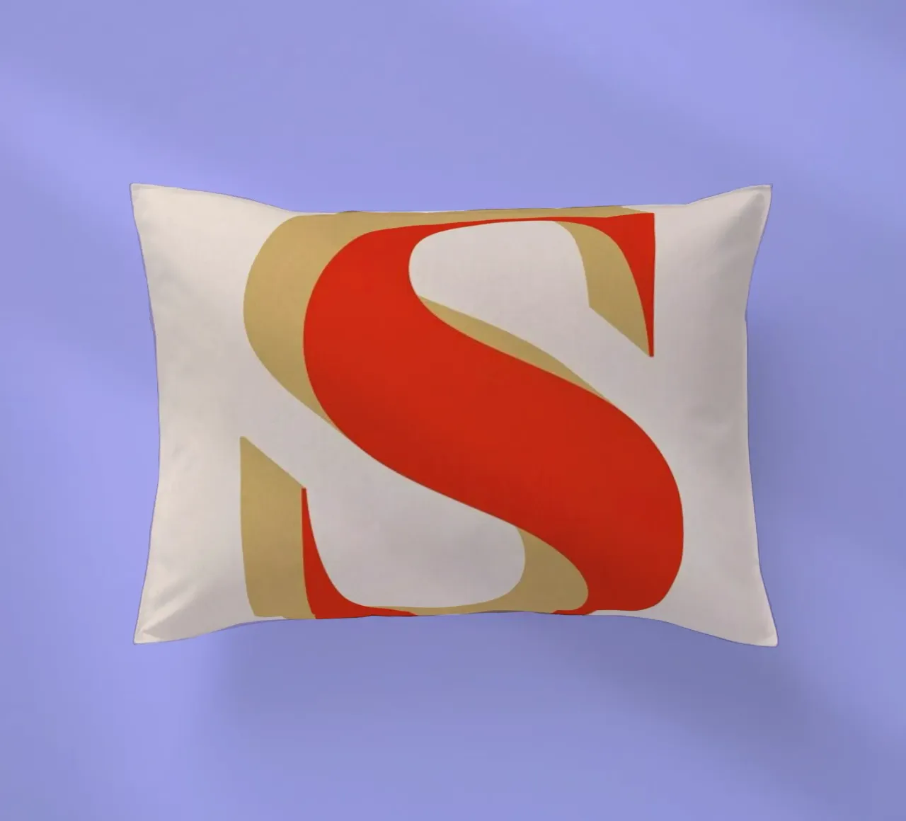 Red S decorative cushion by daylight design studio