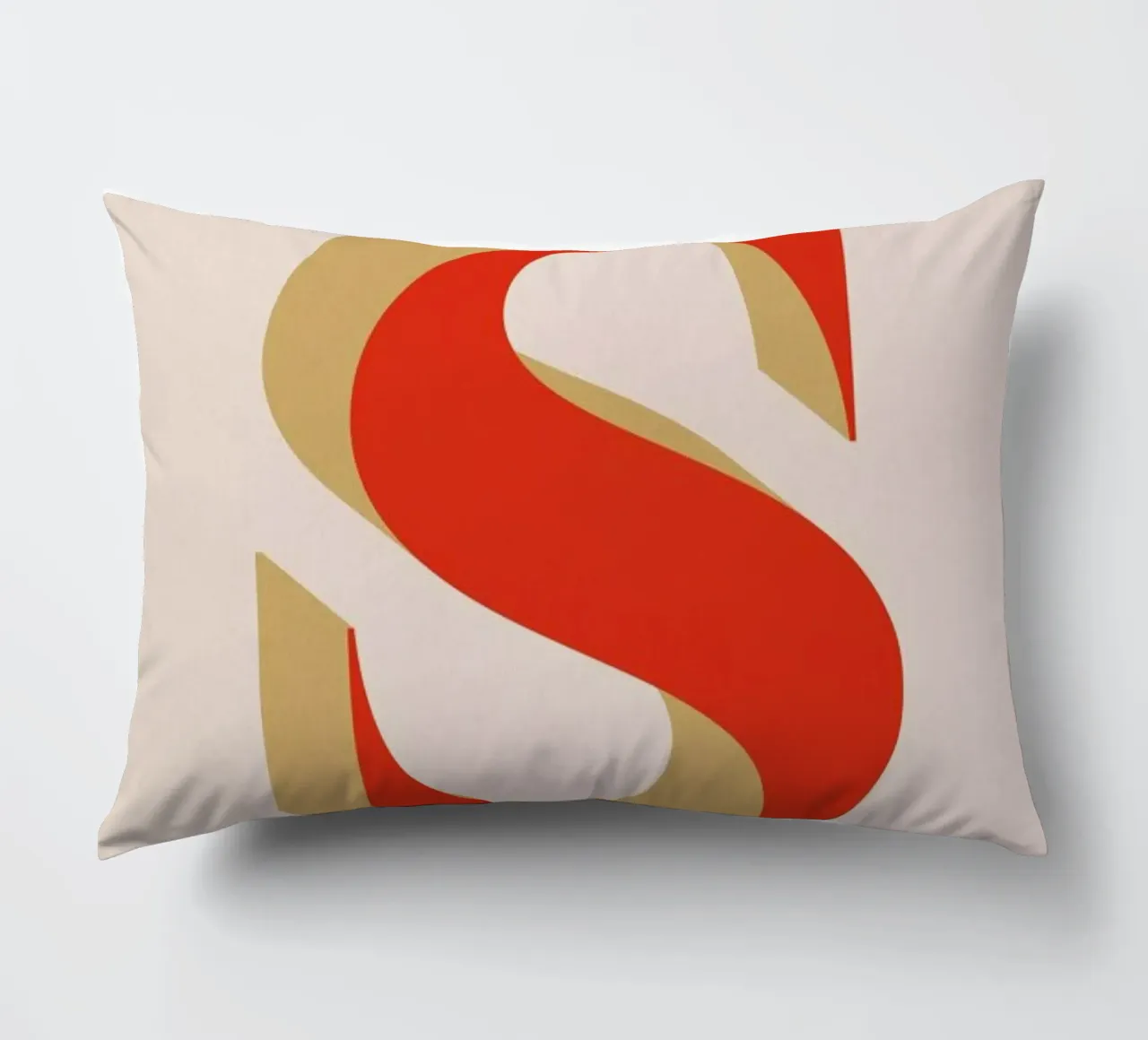Red S decorative cushion by daylight design studio
