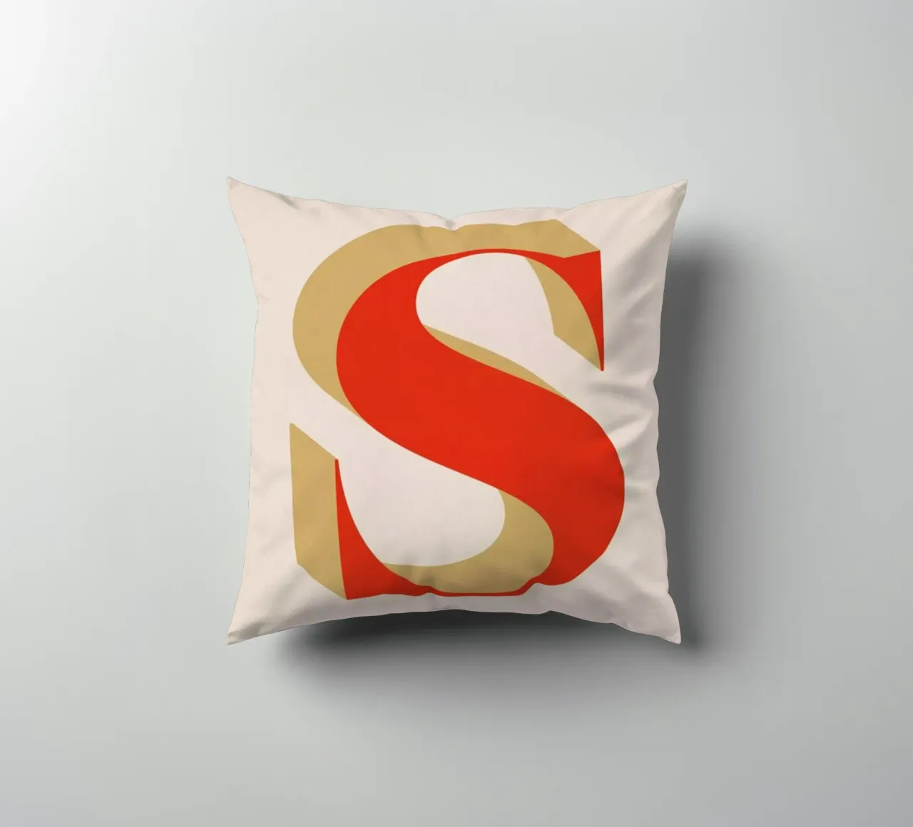 Red S decorative cushion by daylight design studio