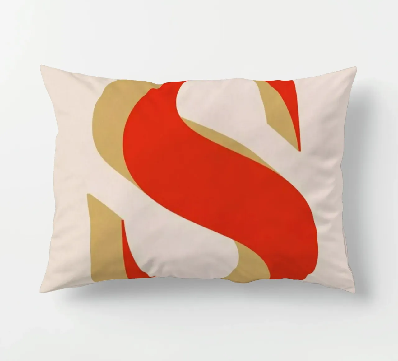 Red S decorative cushion by daylight design studio