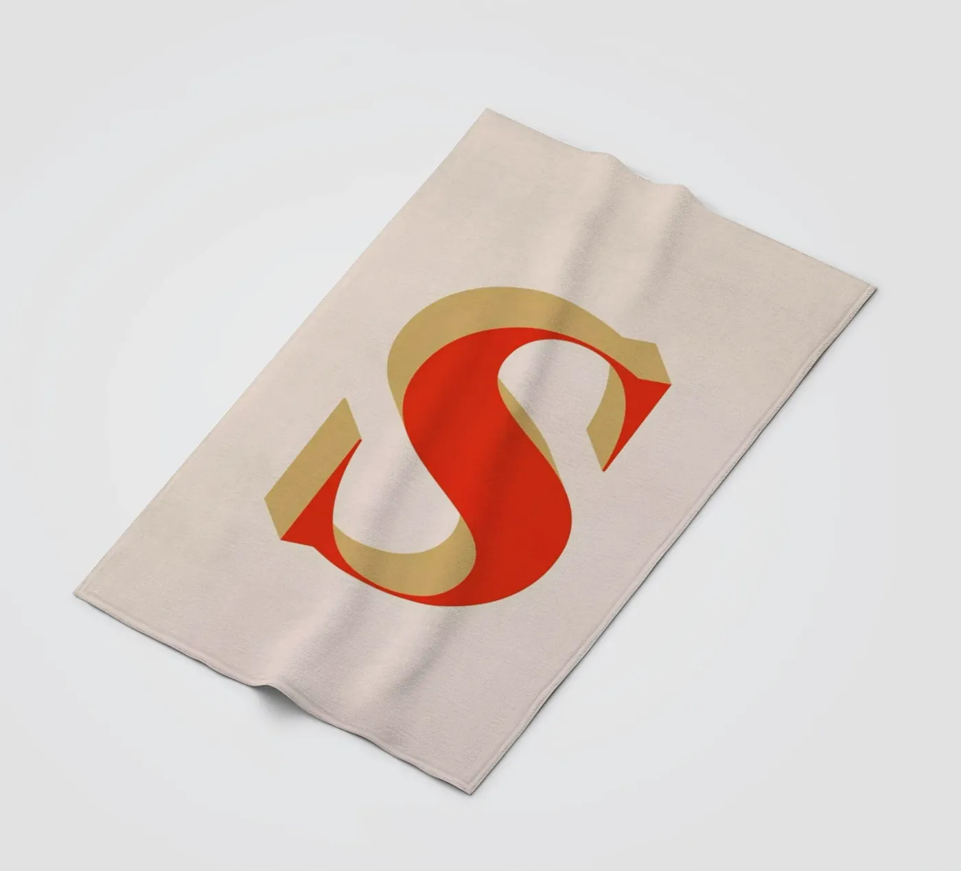 Red S fleece blanket by daylight design studio