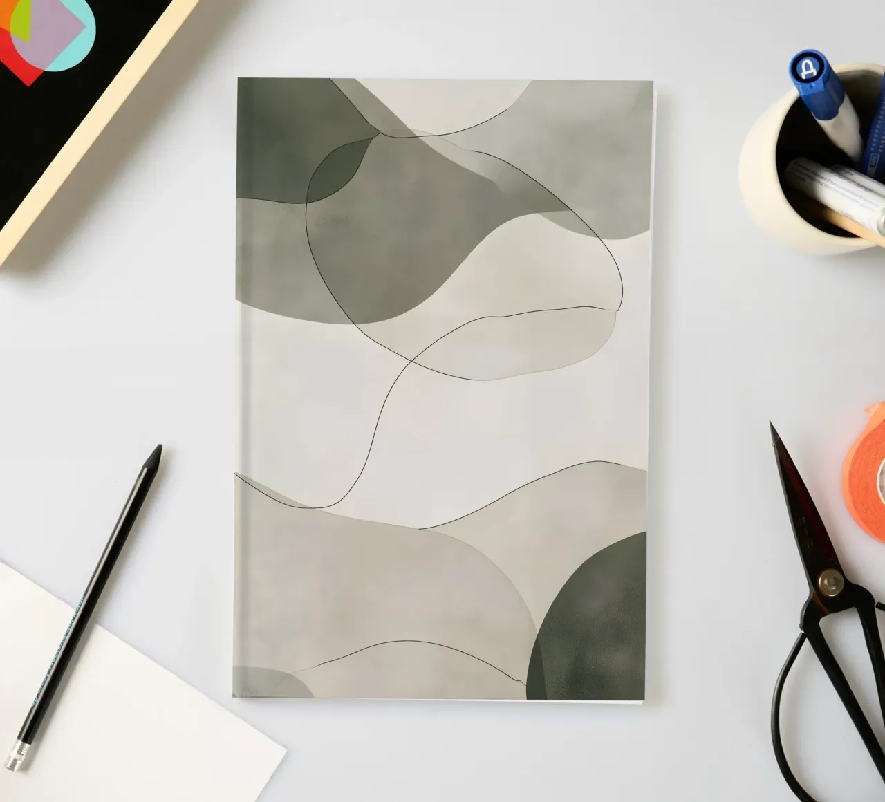 Softly green shapes notebook by LaylaOzHome
