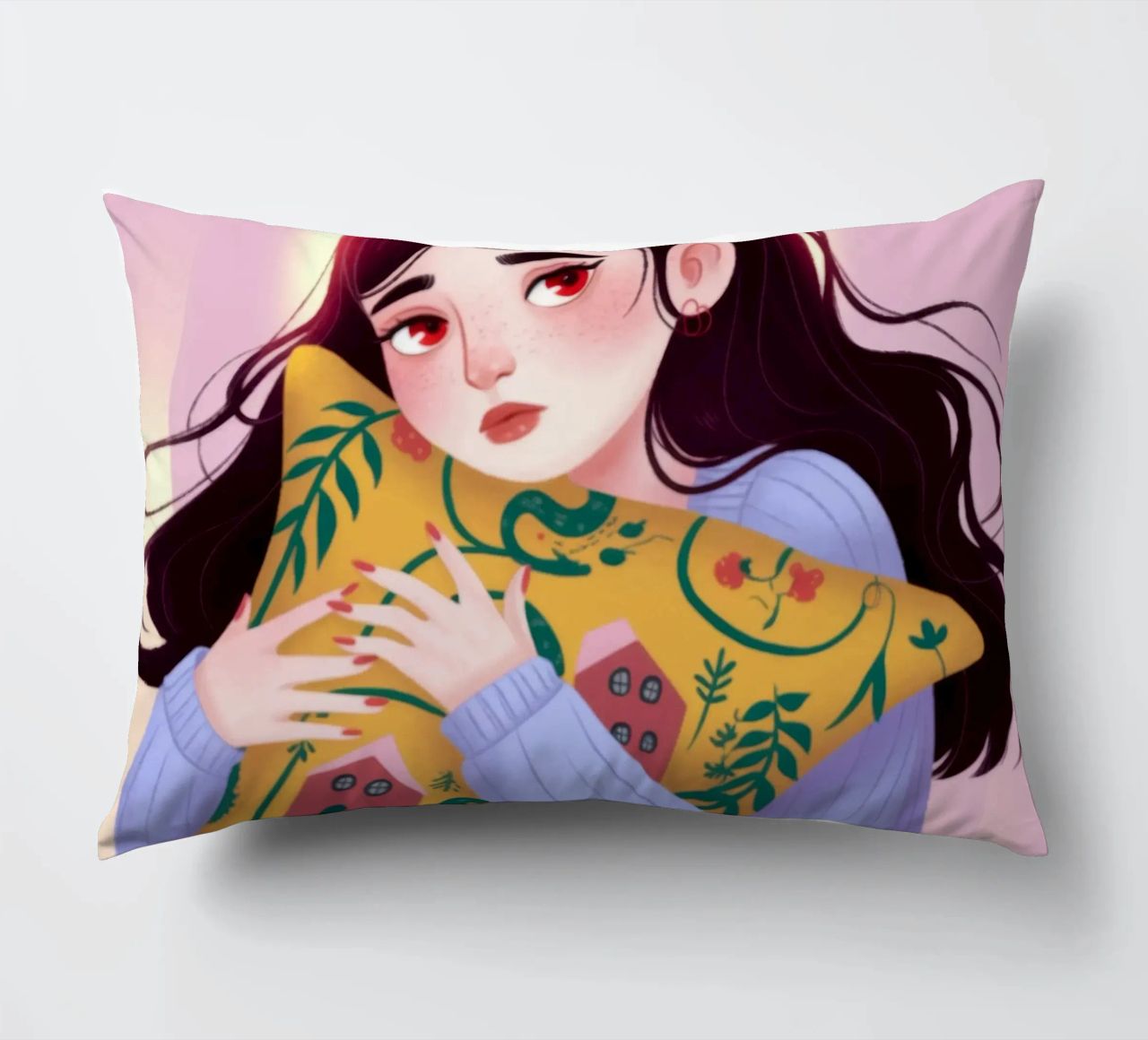 Dreamy Night Hug decorative cushion by Nebula Verse