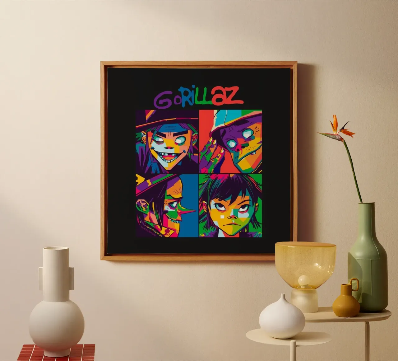 Groupe de rock anglais toile avec Caisse américaine de Piere art Shops