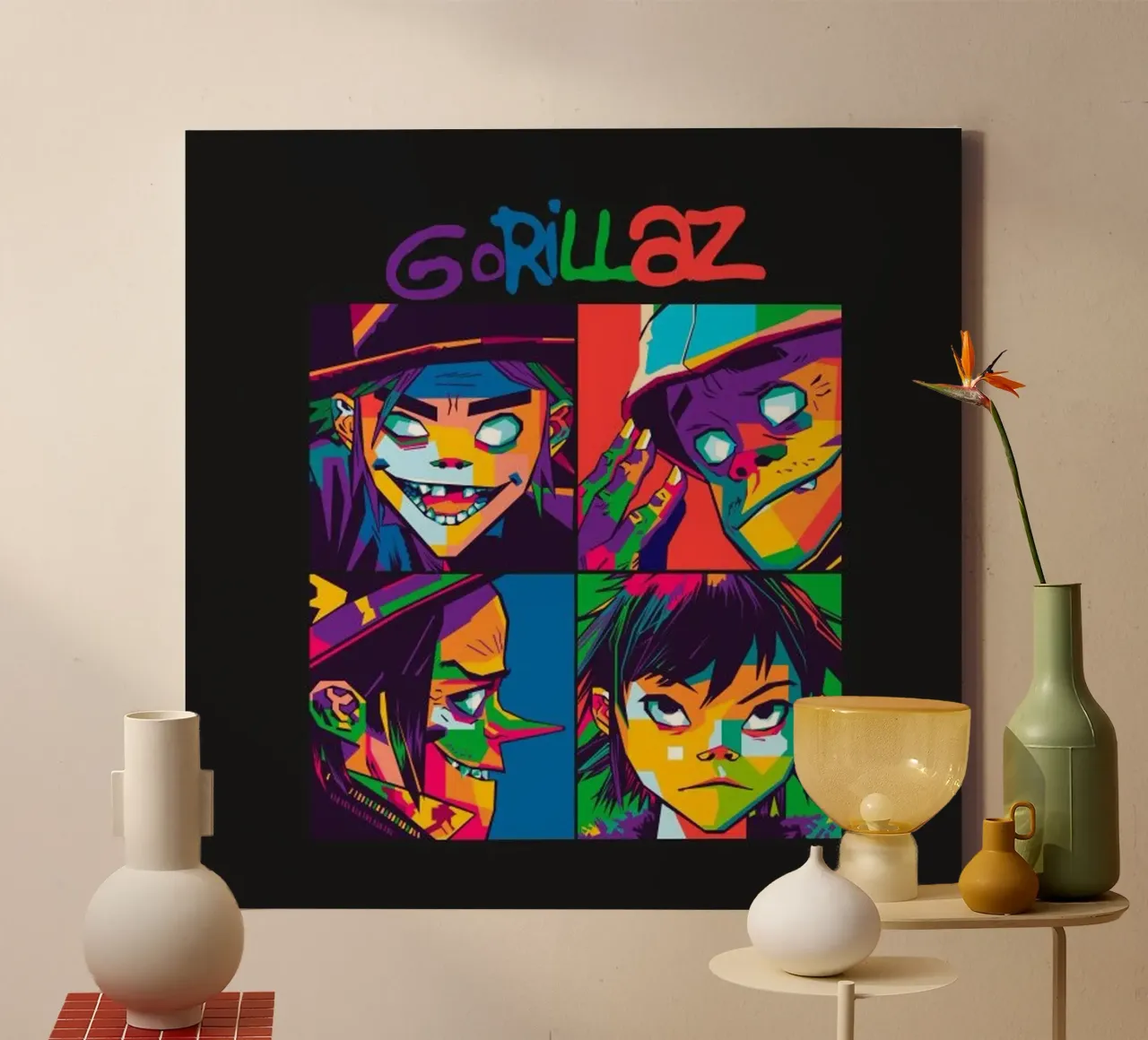 Groupe de rock anglais toile avec Caisse américaine de Piere art Shops