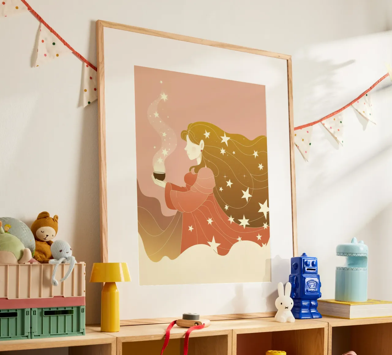 Bagliore di serenità celeste poster con telaio in alluminio da Nebula Verse
