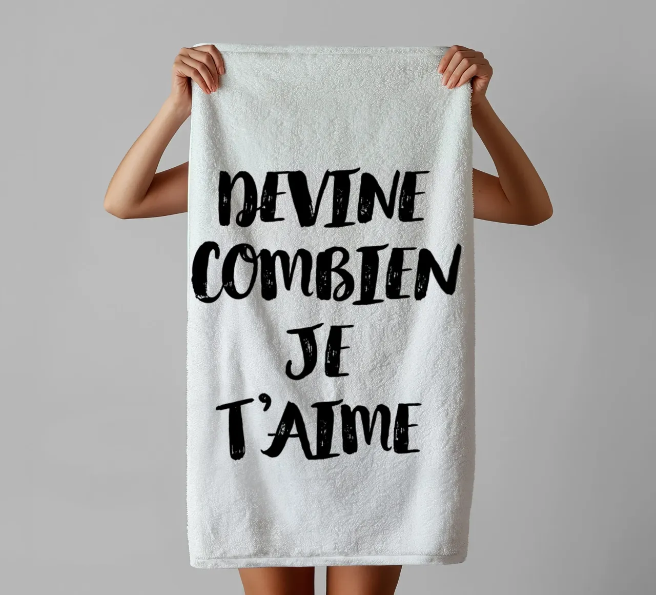 Devine combien je t'aime asciugamano da bagno da typed