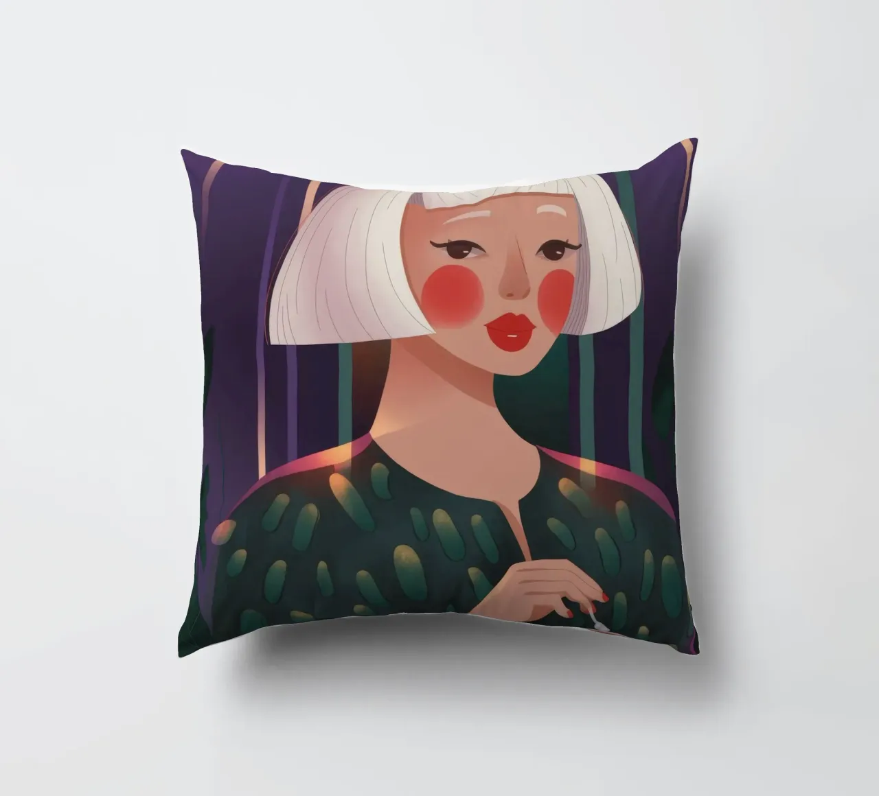 Contemplative Calm Aura decorative cushion by Nebula Verse