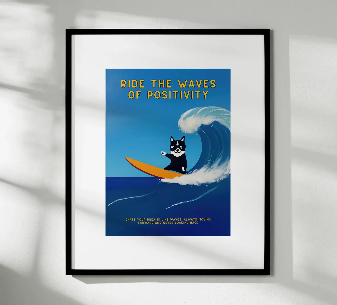 Onde di positività poster con telaio in alluminio da Art Center