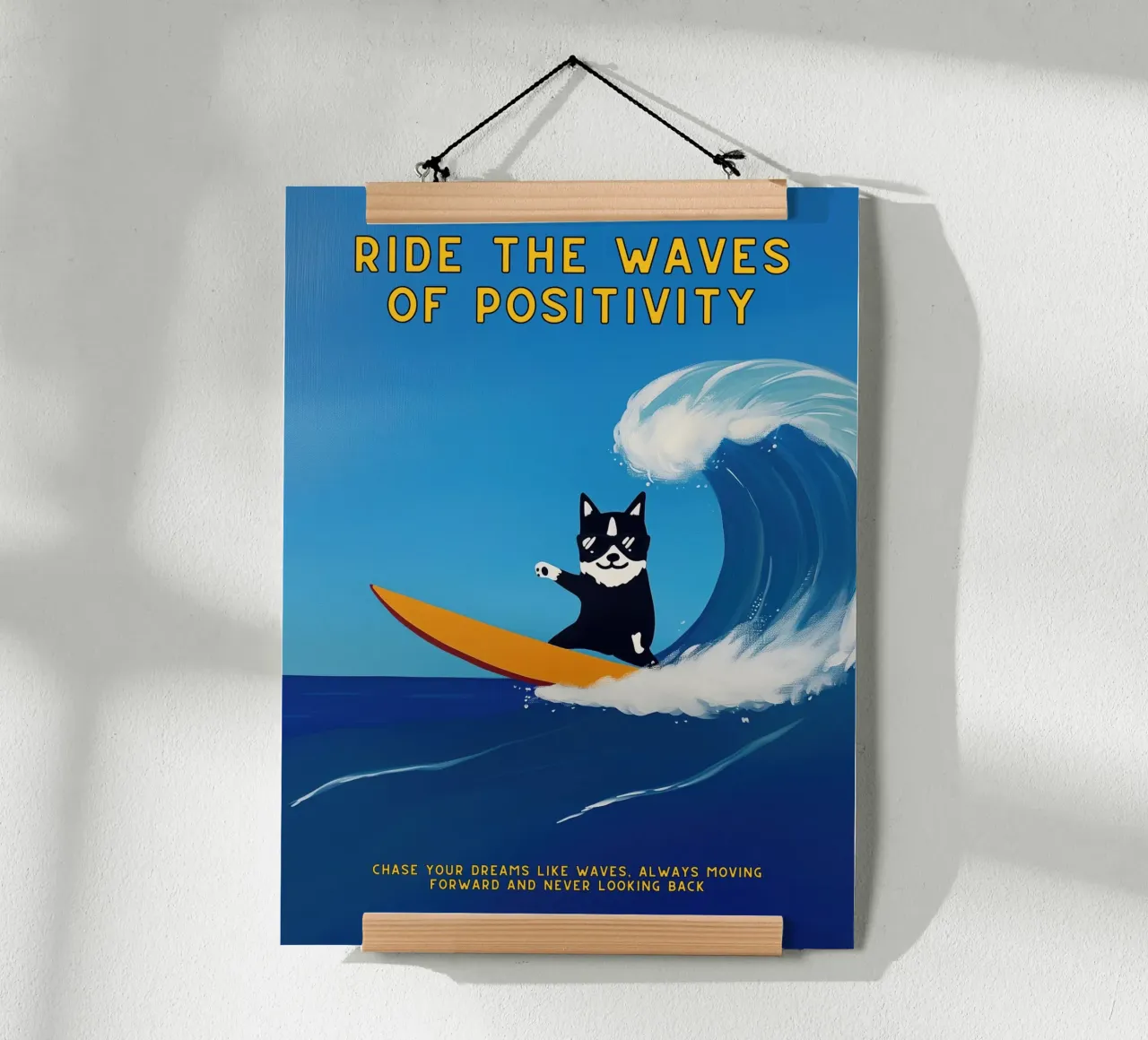 Onde di positività poster con telaio in alluminio da Art Center