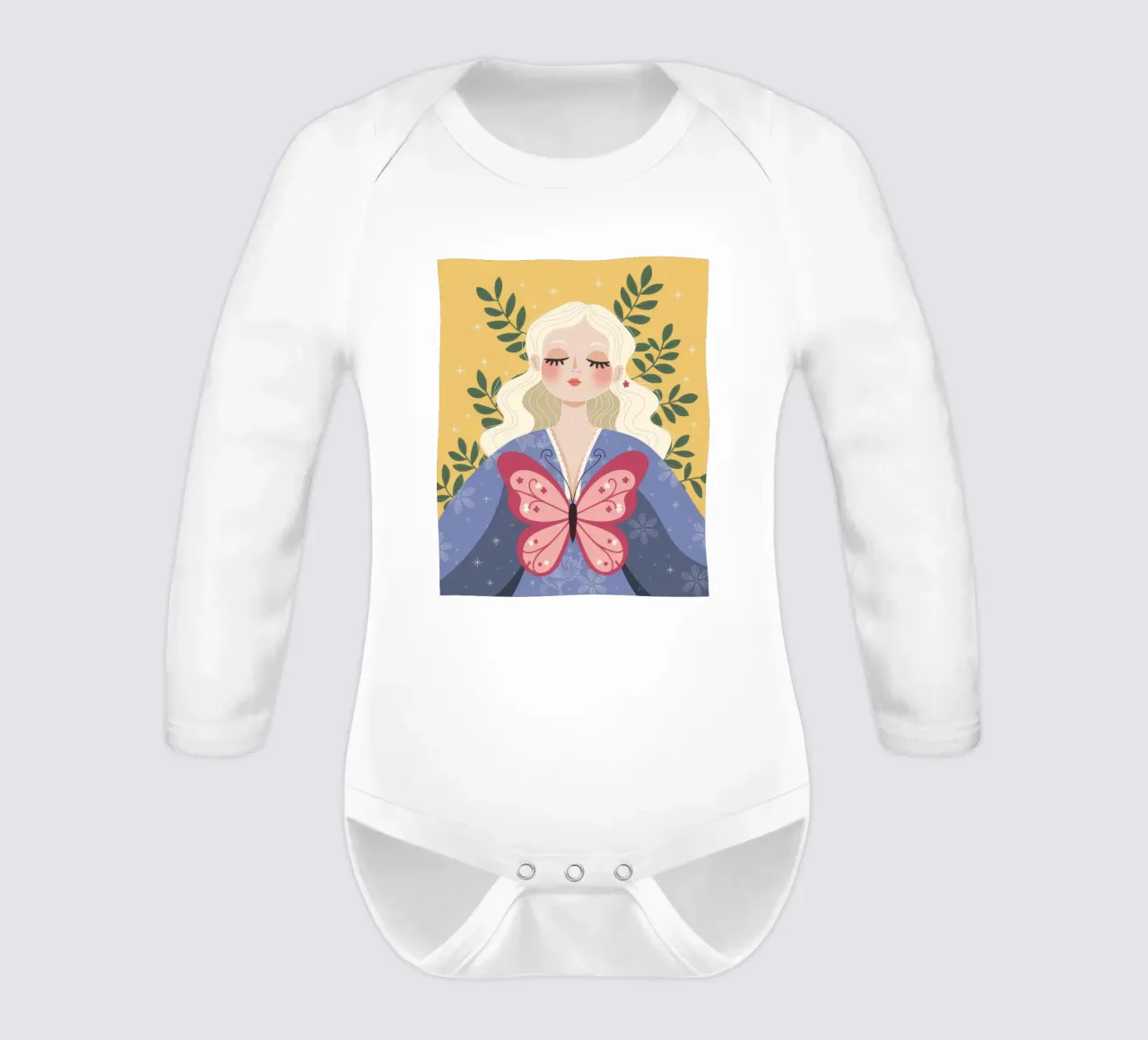 Butterfly Dreams Enchantment long-sleeve baby romper by Nebula Verse