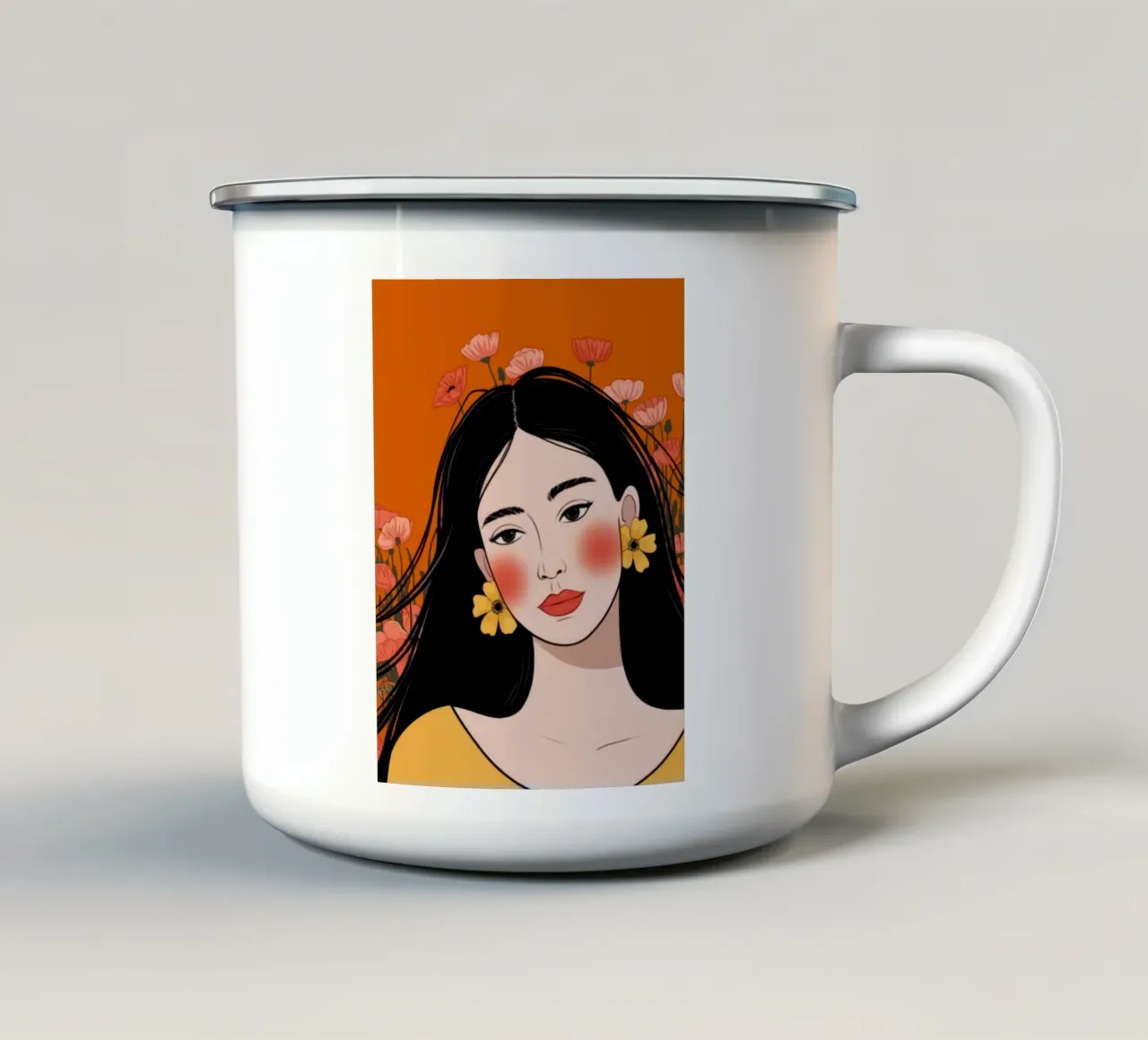 Retro Harmony Delight enamel mug by Nebula Verse