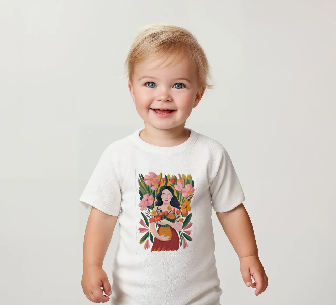 Floral Embrace Serenity baby t-shirt by Nebula Verse