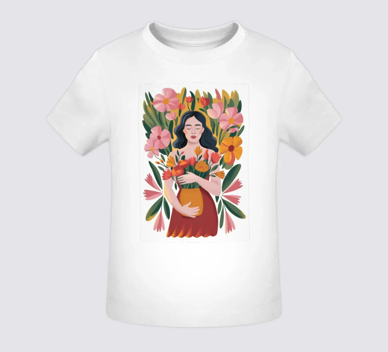 Floral Embrace Serenity baby t-shirt by Nebula Verse
