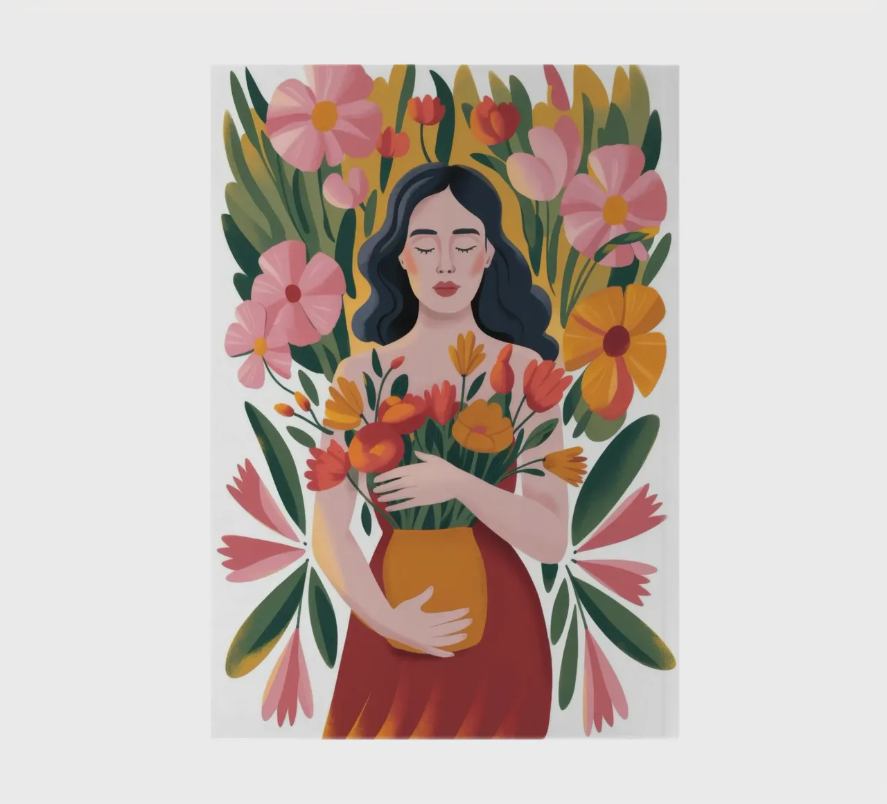 Floral Embrace Serenity Notizbuch von Nebula Verse