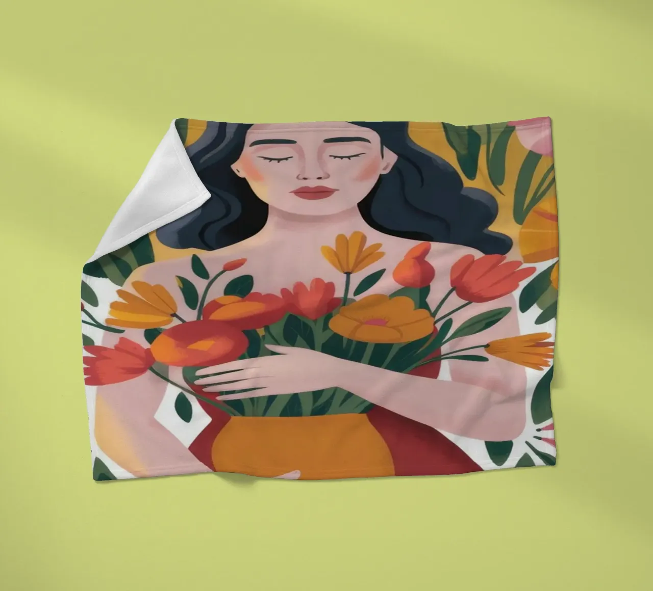 Floral Embrace Serenity fleece blanket by Nebula Verse