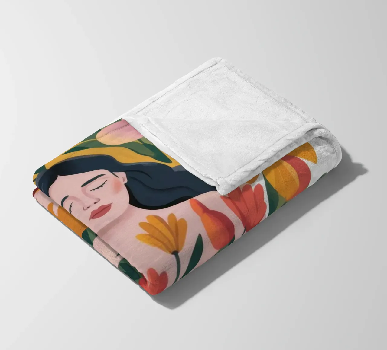 Floral Embrace Serenity fleece blanket by Nebula Verse