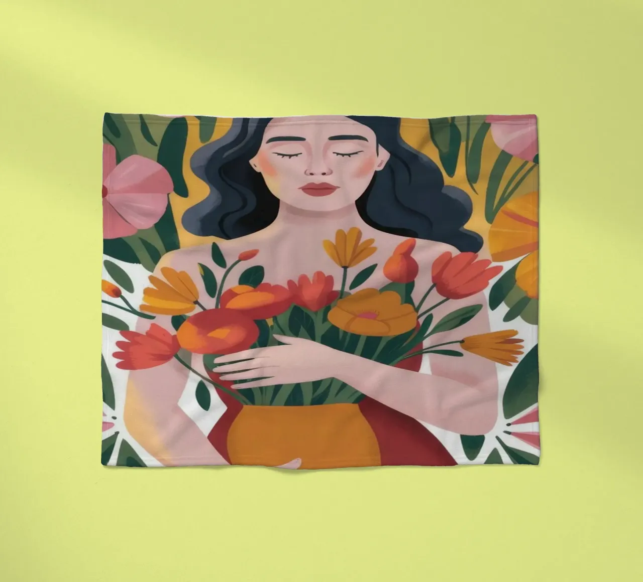 Floral Embrace Serenity fleece blanket by Nebula Verse