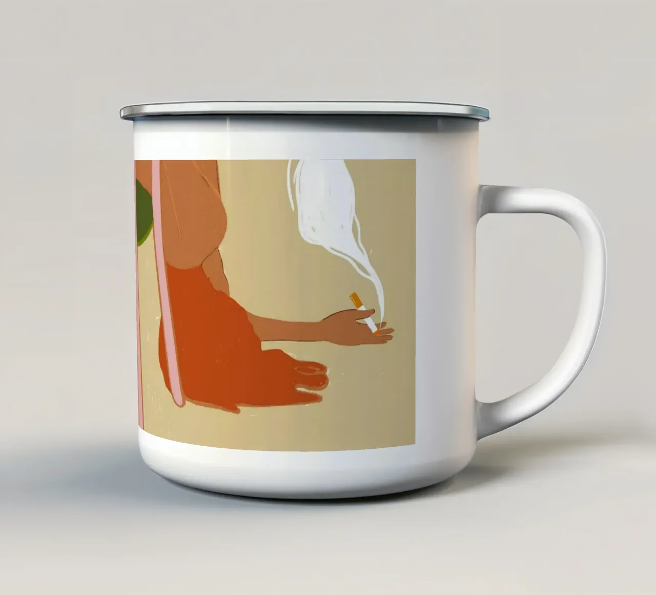 Smoking Up Clouds Eccentrico Weekend Vibes Hippie Boho Concept tazza in smalto da 83oranges