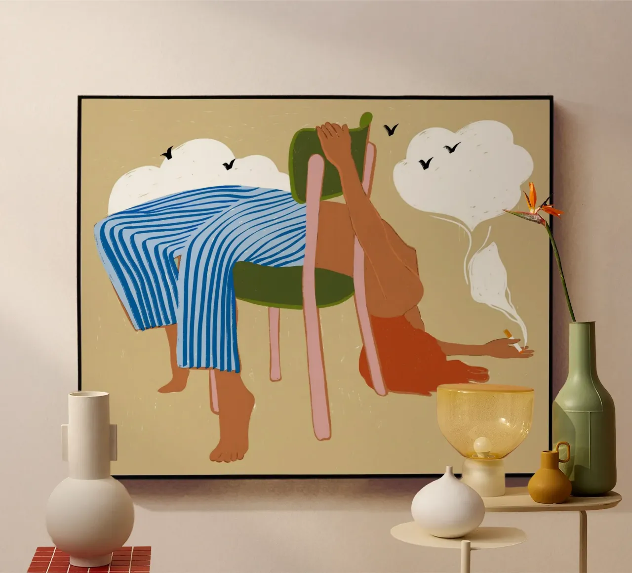 Smoking Up Clouds Eccentrico Weekend Vibes Hippie Boho Concept plexiglass da 83oranges