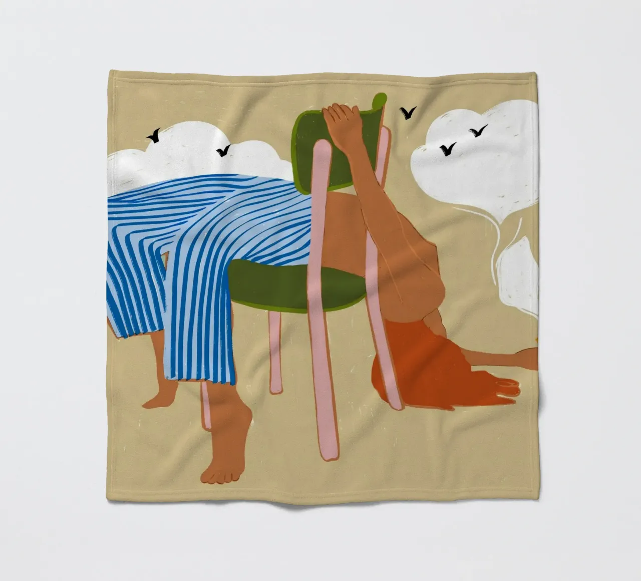 Smoking Up Clouds Eccentrico Weekend Vibes Hippie Boho Concept coperta in pile da 83oranges