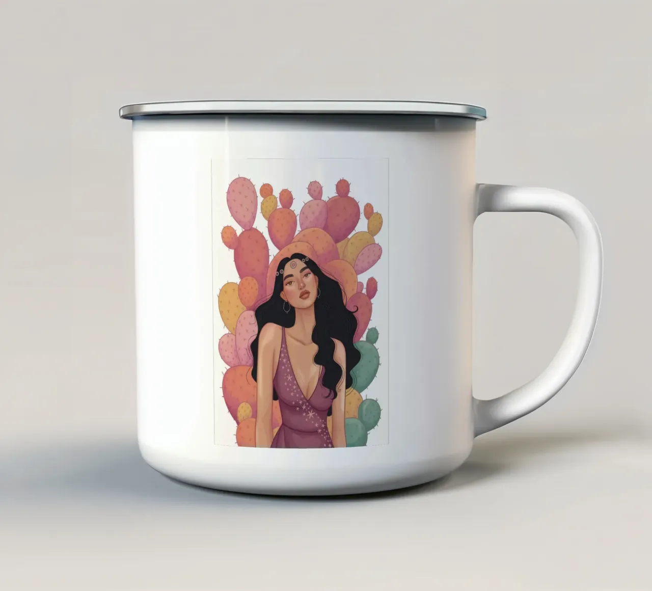 Cactus Allure Majesty tazza in smalto da Nebula Verse