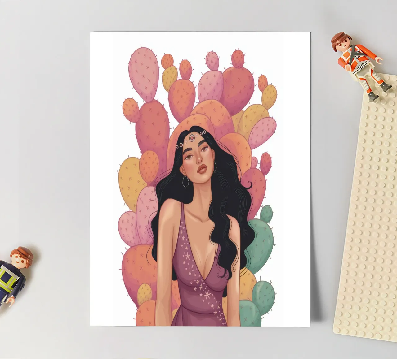 Cactus Allure Majesty sticker sheet by Nebula Verse