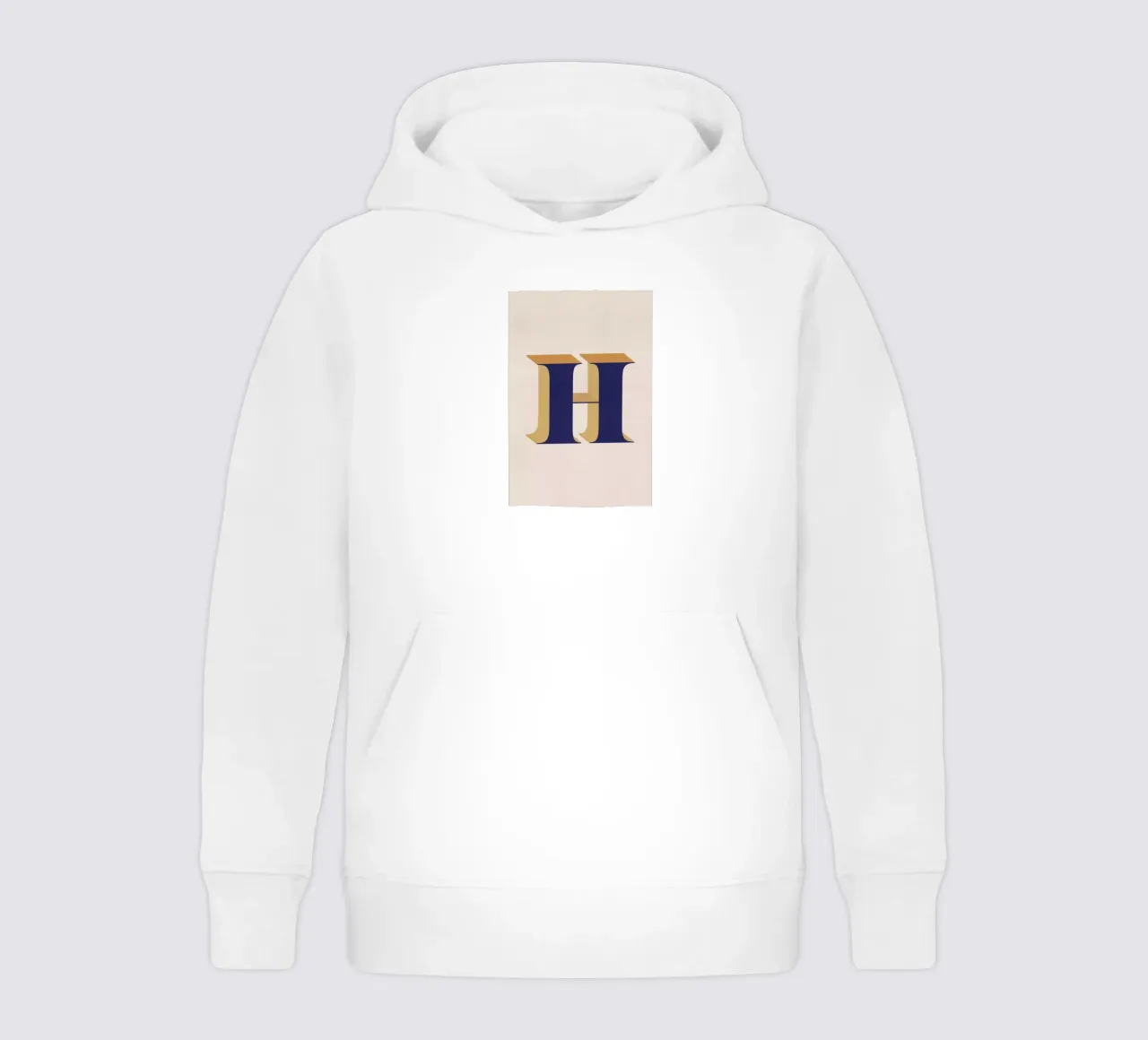 Blue H kids hoodie by daylight design studio