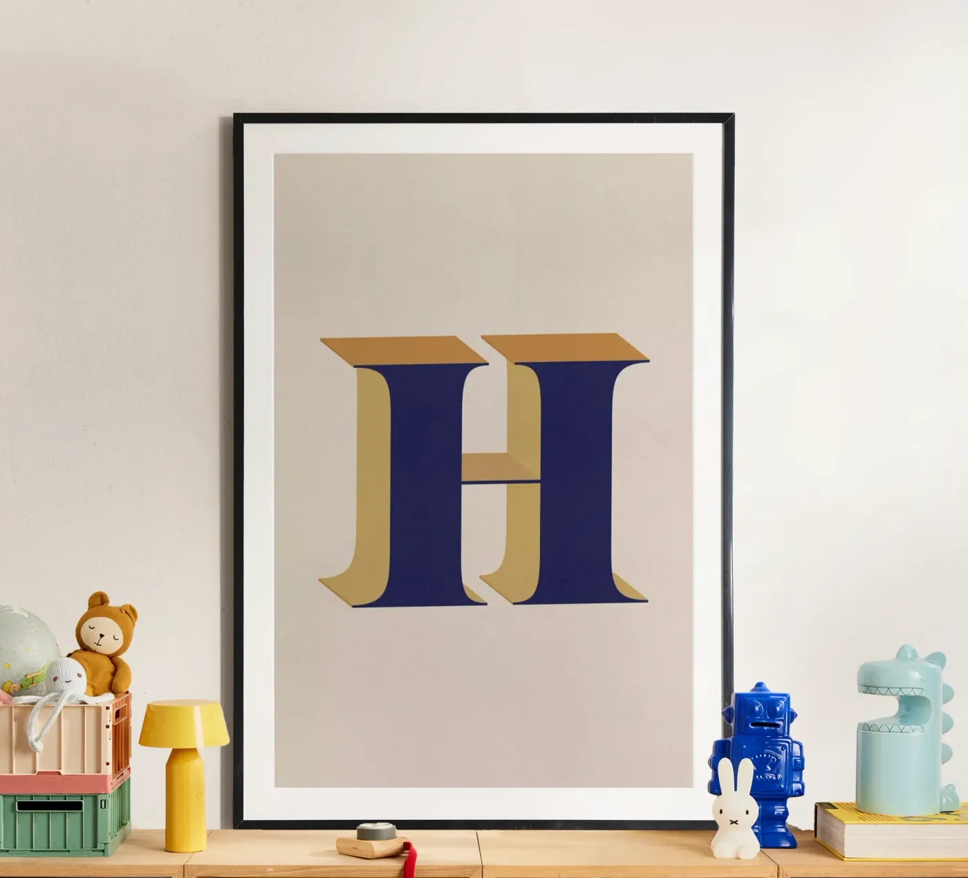 Blue H poster by daylight design studio
