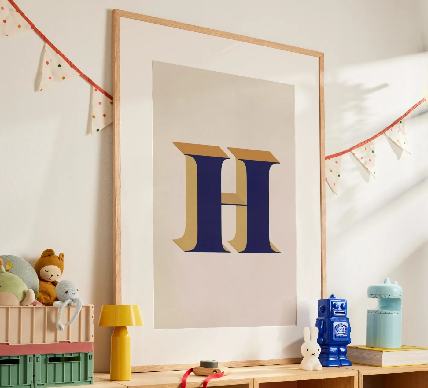 Blue H poster by daylight design studio