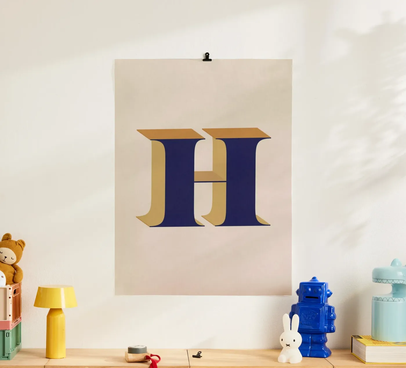 Blue H poster by daylight design studio