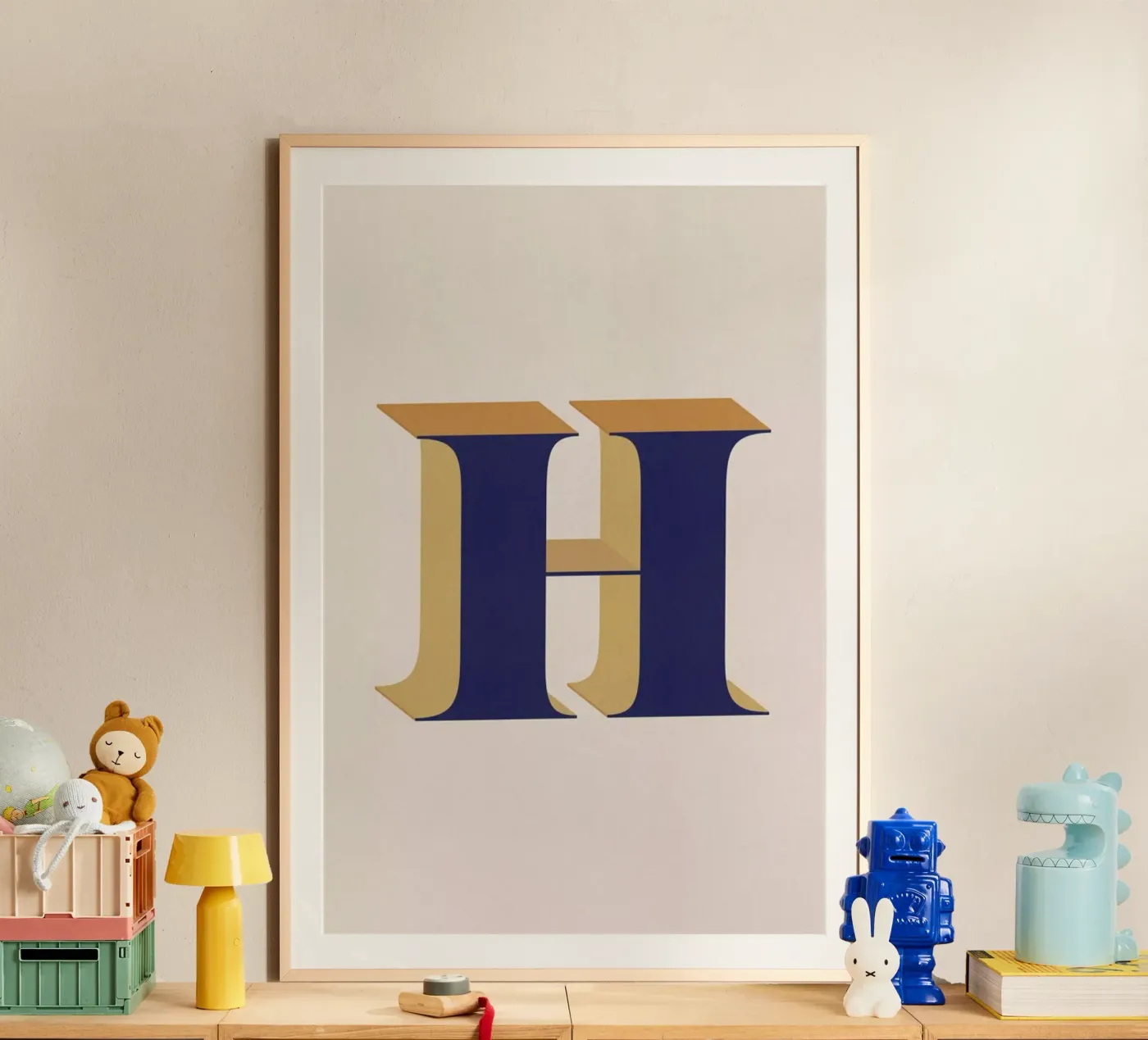 Blue H poster by daylight design studio
