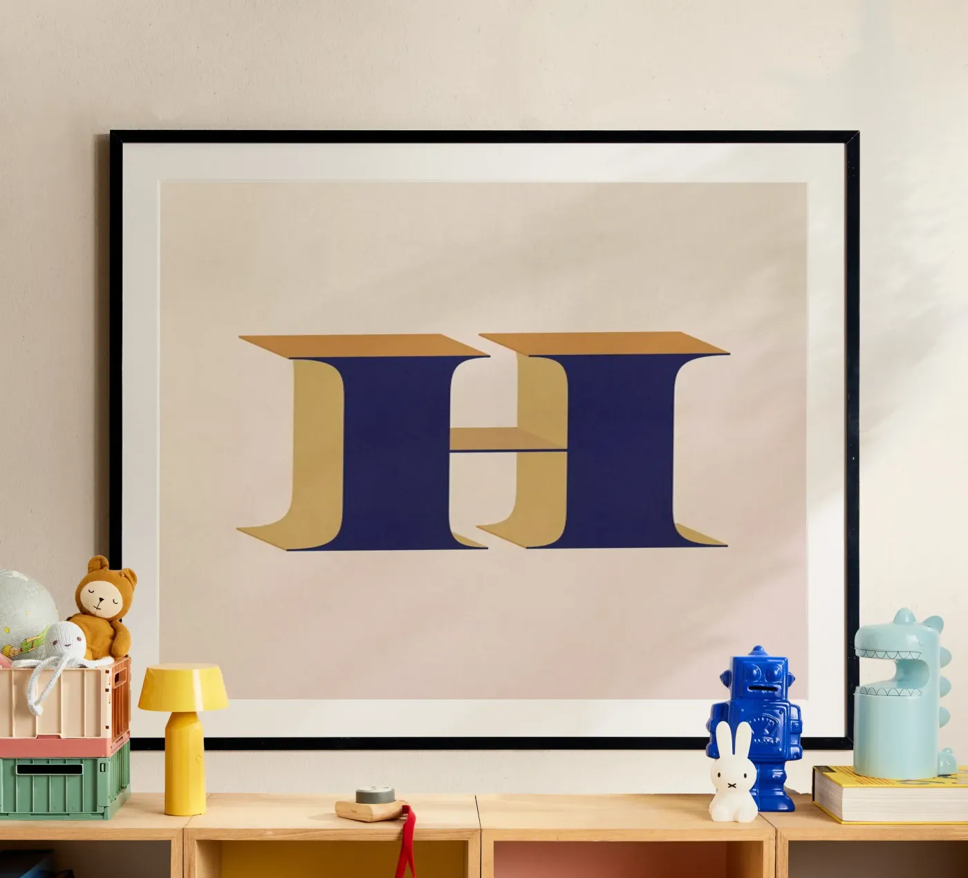 Blue H poster by daylight design studio