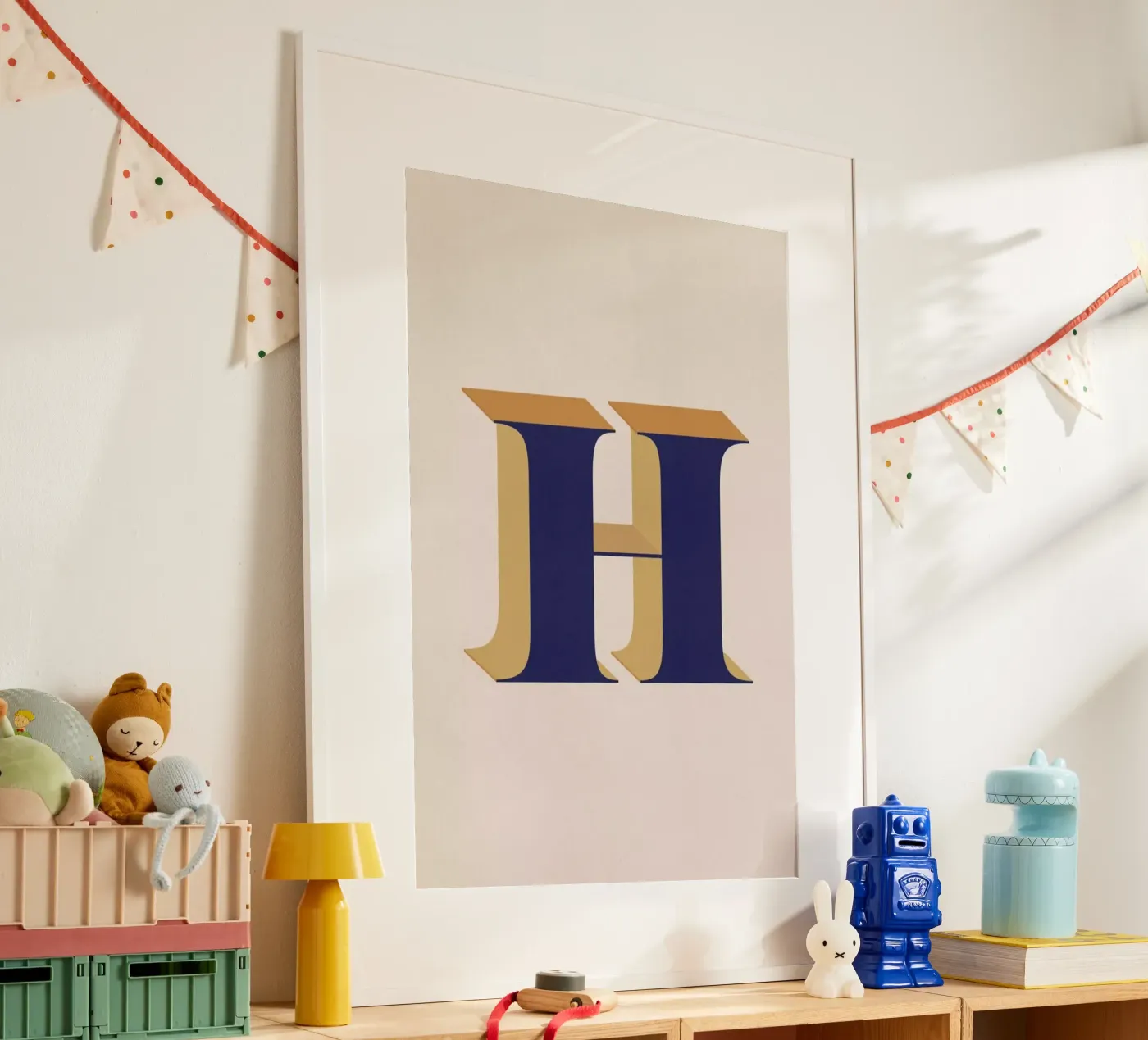 Blue H poster by daylight design studio