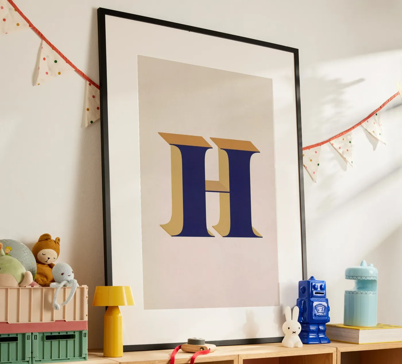 Blue H poster by daylight design studio