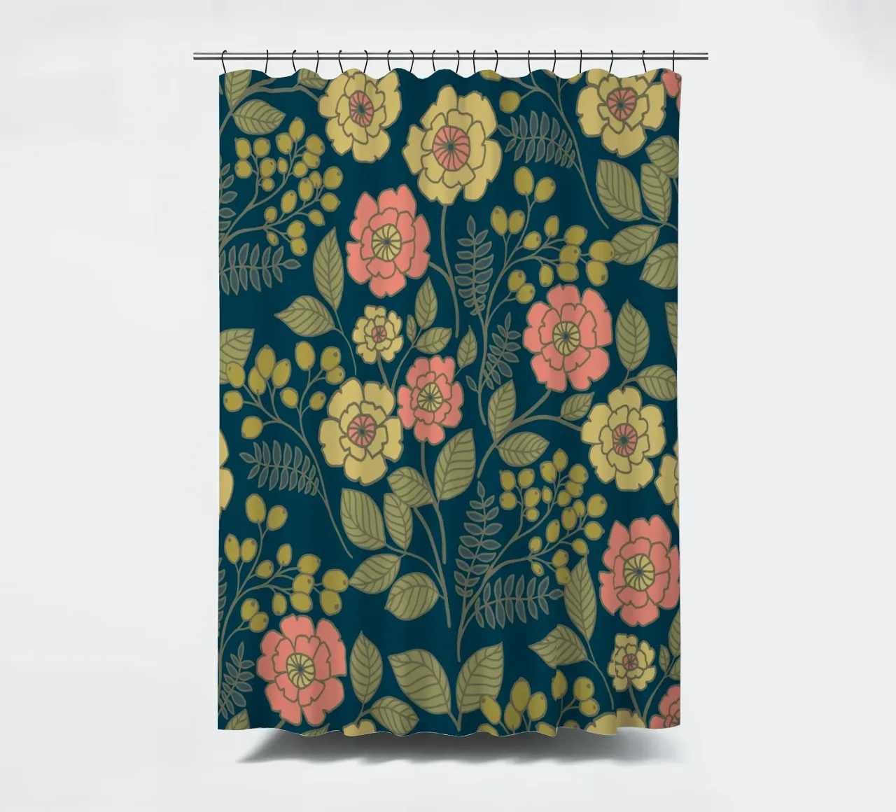 Whimsical floral pattern shower curtain by AnnelyBlooms