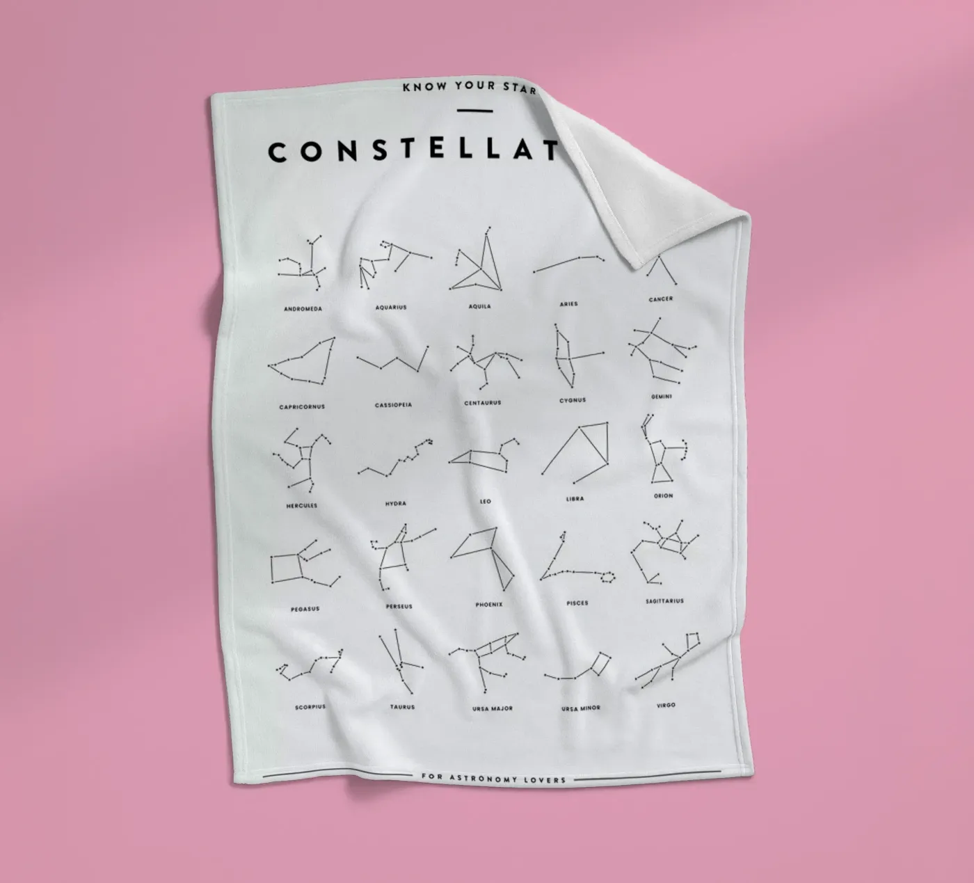 Constellation Chart fleece blanket by daylight design studio