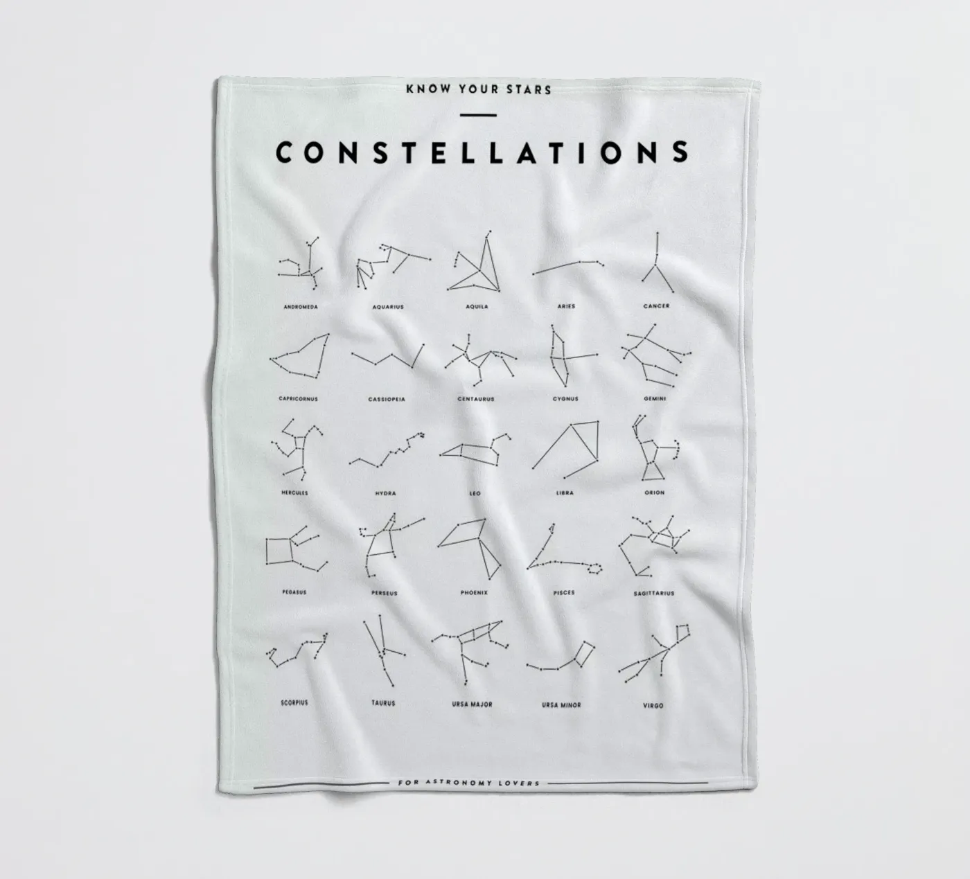 Constellation Chart fleece blanket by daylight design studio