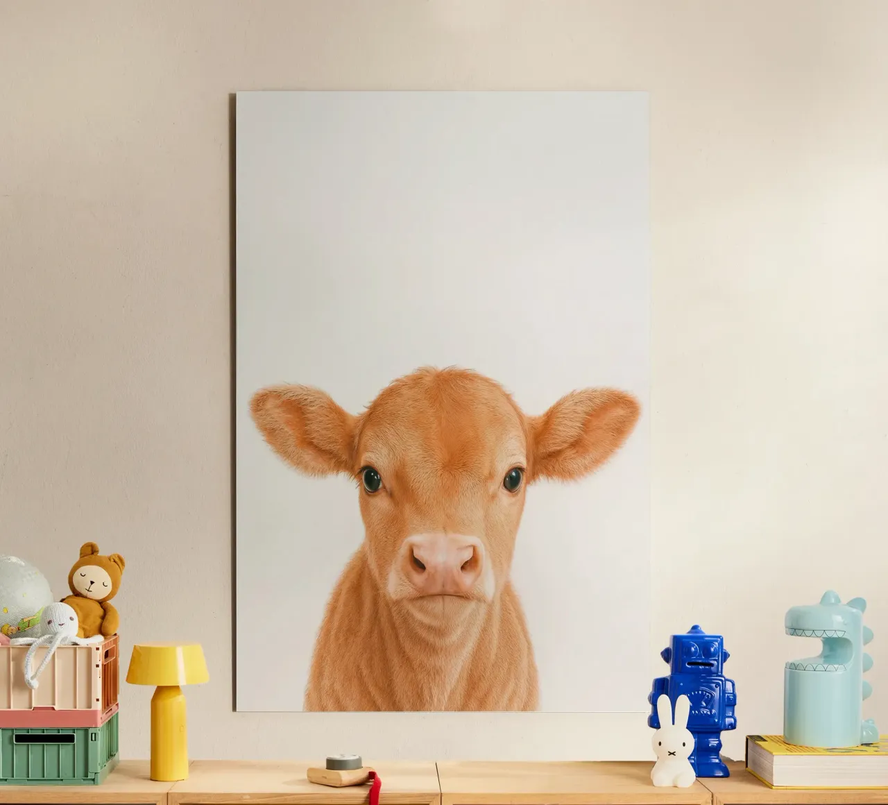 Studio Critter No. 9 - Baby Moo alluminio dibond da KidzStudio