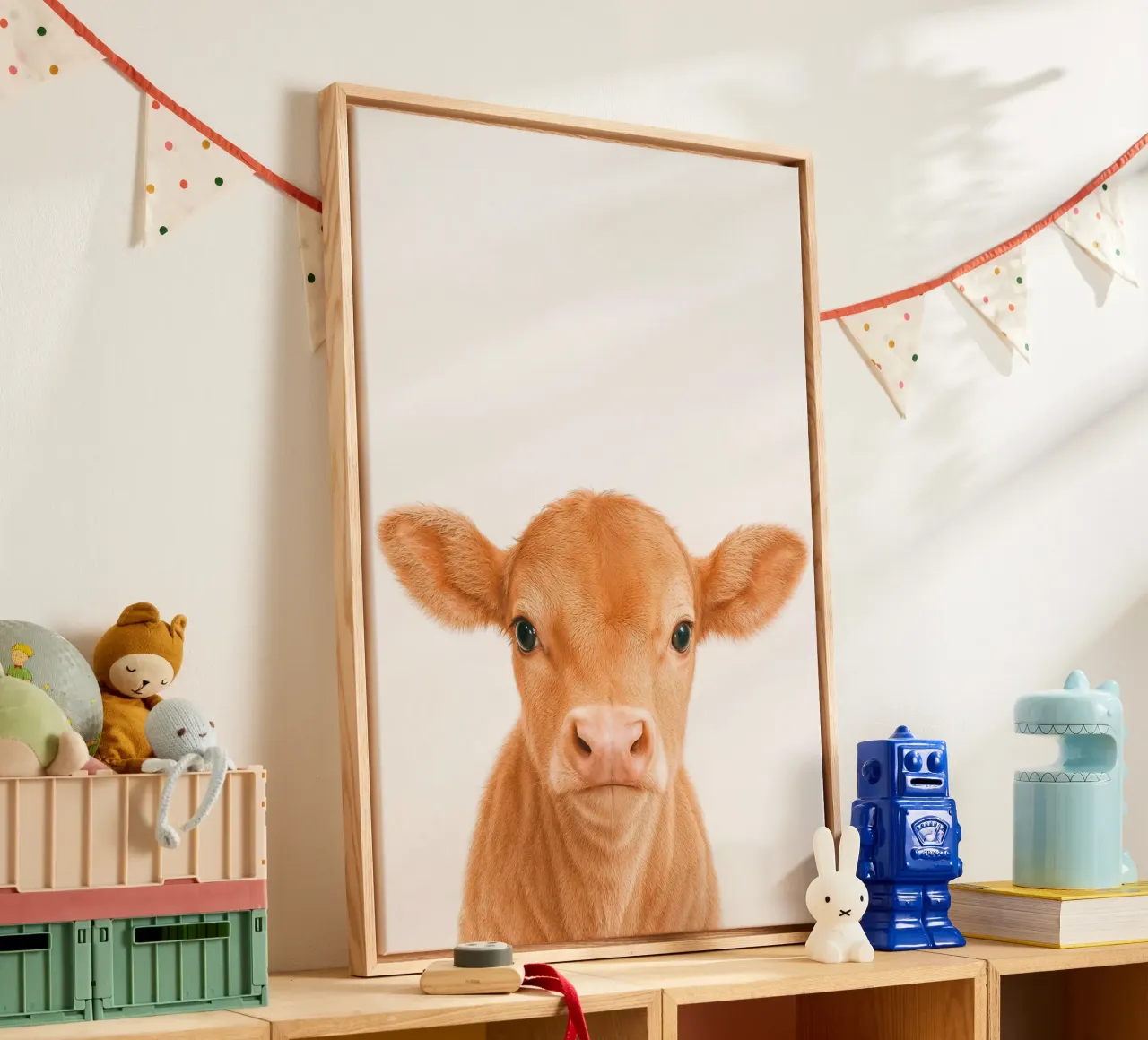 Studio Critter No. 9 - Baby Moo tela con Cornice a cassetta da KidzStudio