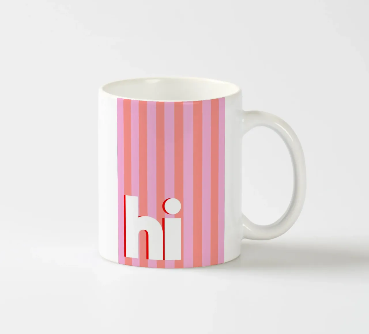 Hi - rosa Streifen tazza in ceramica da BAINAI QUOTES