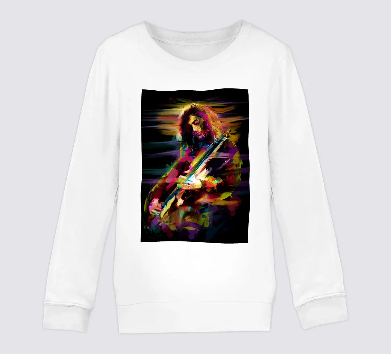 Jimmy Page astratto colorato pop art felpa bambino da Hantamrata