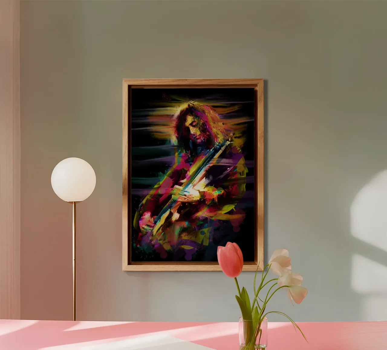 Jimmy Page astratto colorato pop art alluminio dibond da Hantamrata