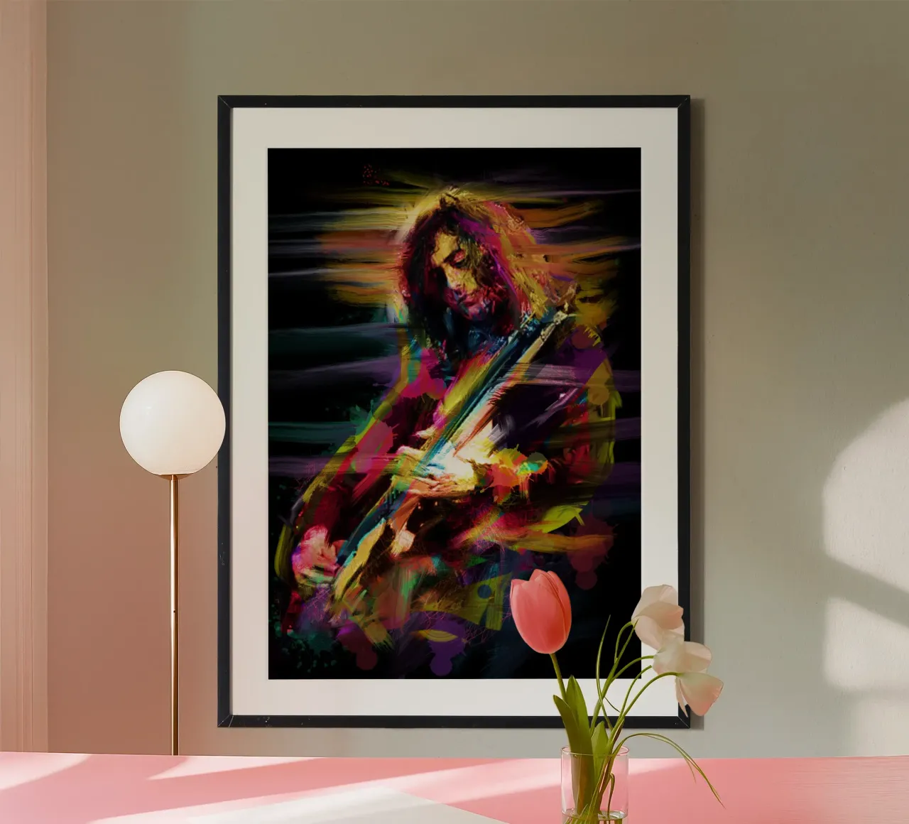 Jimmy Page astratto colorato pop art carta hahnemühle da Hantamrata