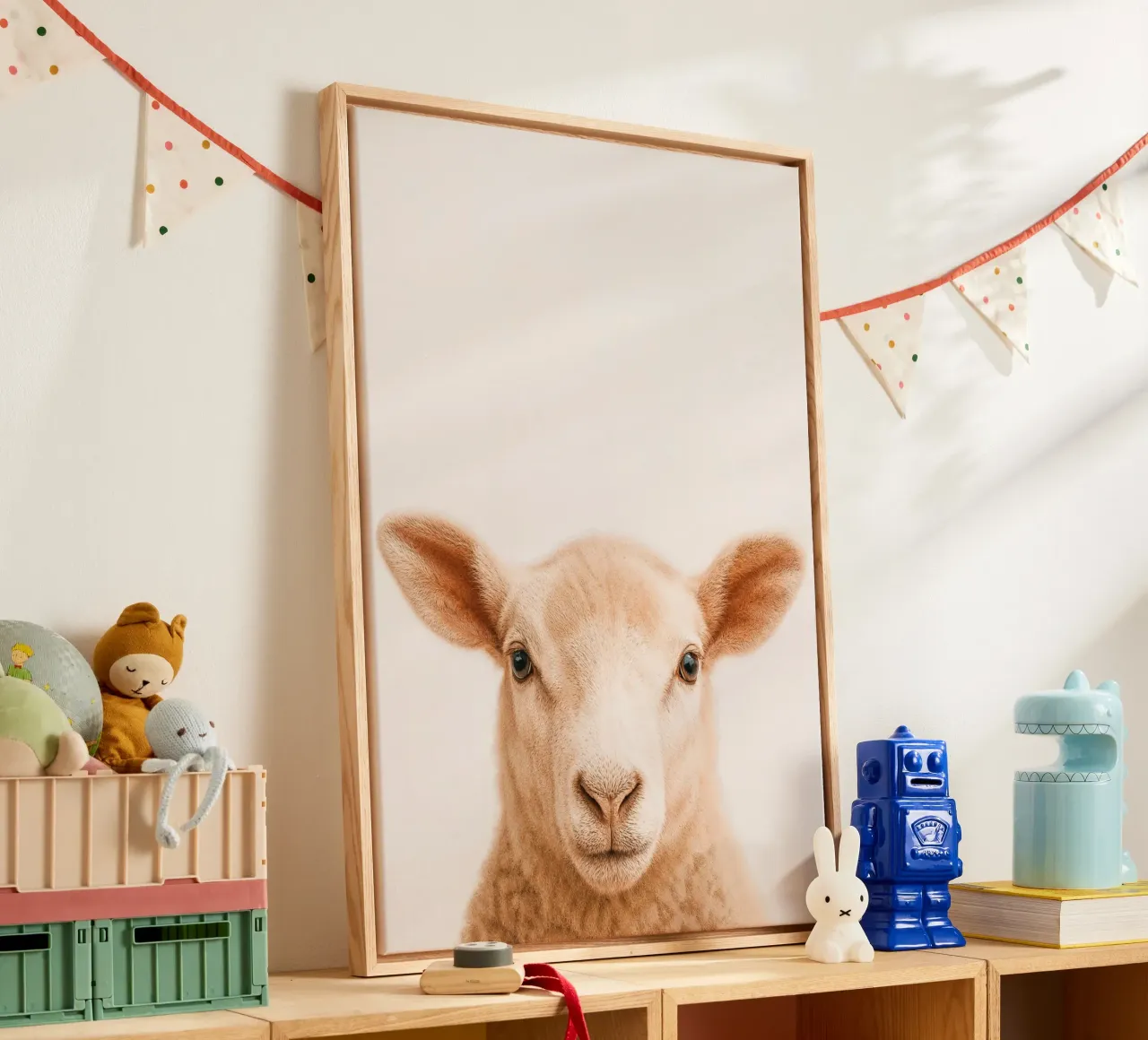 Studio Critter No. 13 - Little Woolface tela con Cornice a cassetta da KidzStudio