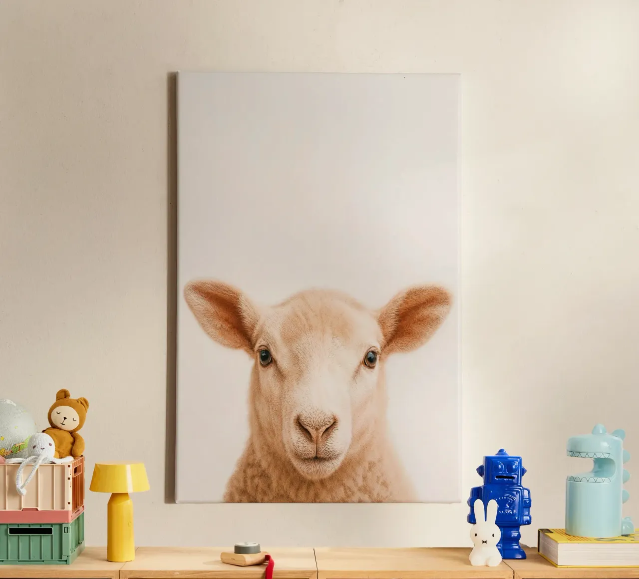 Studio Critter No. 13 - Little Woolface tela con Cornice a cassetta da KidzStudio
