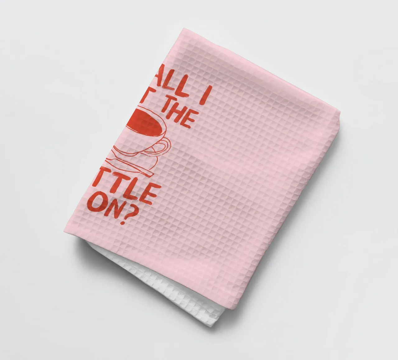 Shall I Put the Kettle On Kitchen Typography Print tea towel by THE MOTIVATED TYPE