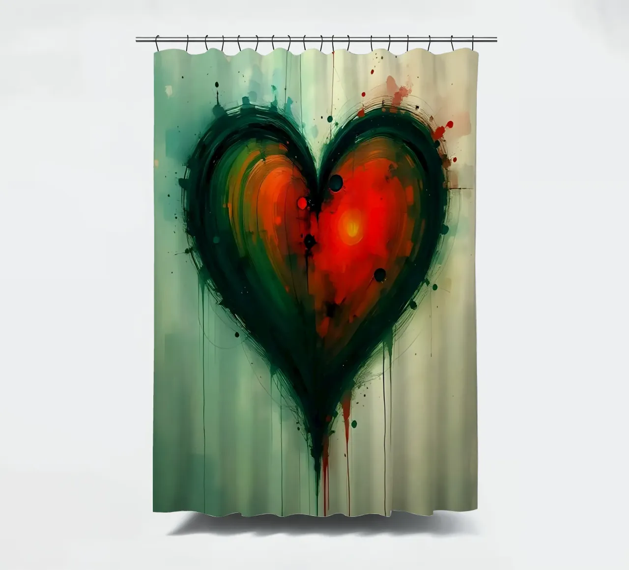 cuore_verde_rosso_5 tenda da doccia da Pink- und LoveArt by LK